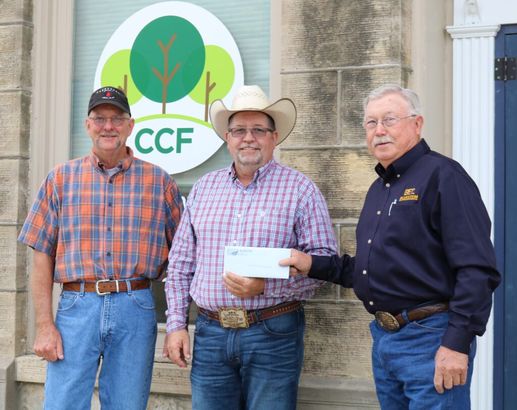 Bluestem Electric Cooperative and CoBank have partnered to provide $3000 to the Caring Community Foundation
